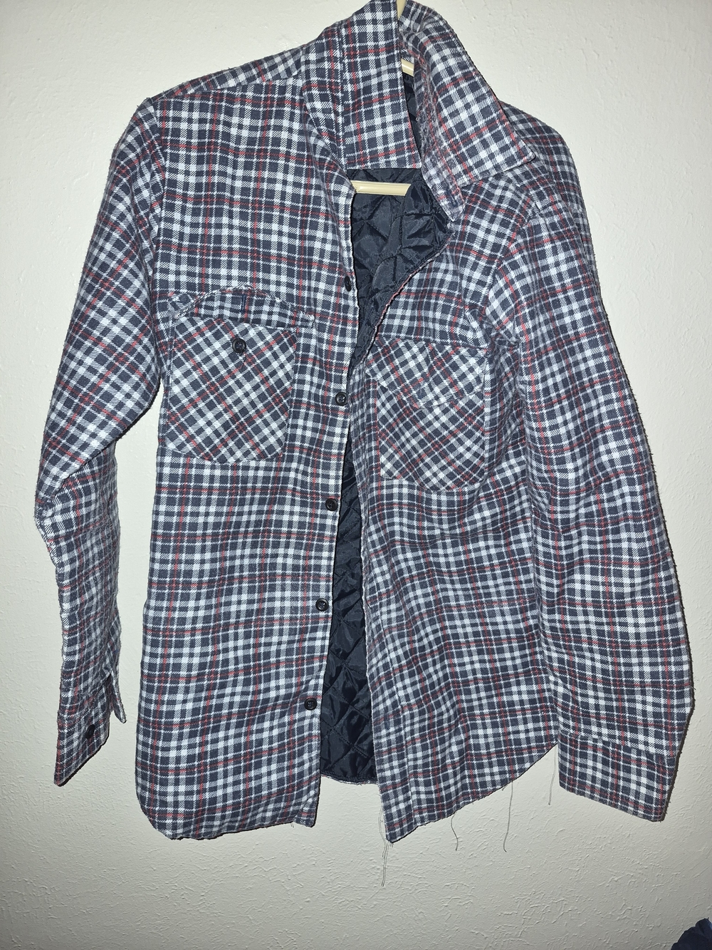 jcpenney Quilted Plaid Shirt Jacket in Navy, Red & White